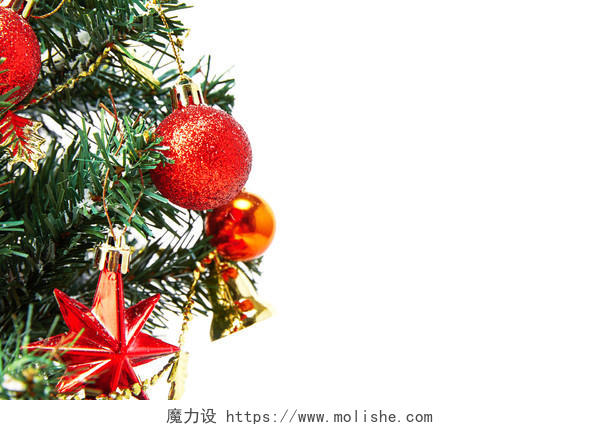 白底铃铛礼盒礼物圣诞树圣诞节圣诞元素